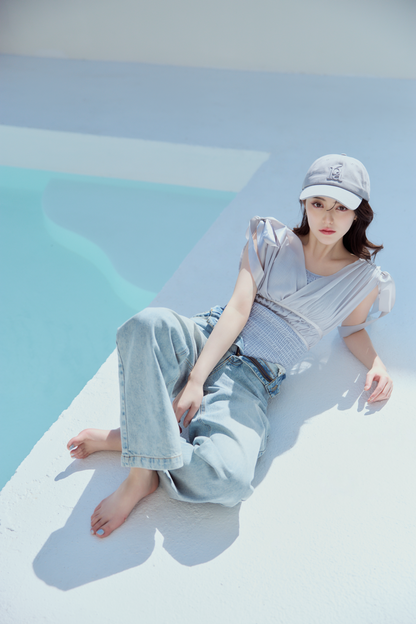 着用モデル：157cm カラー：grey sax