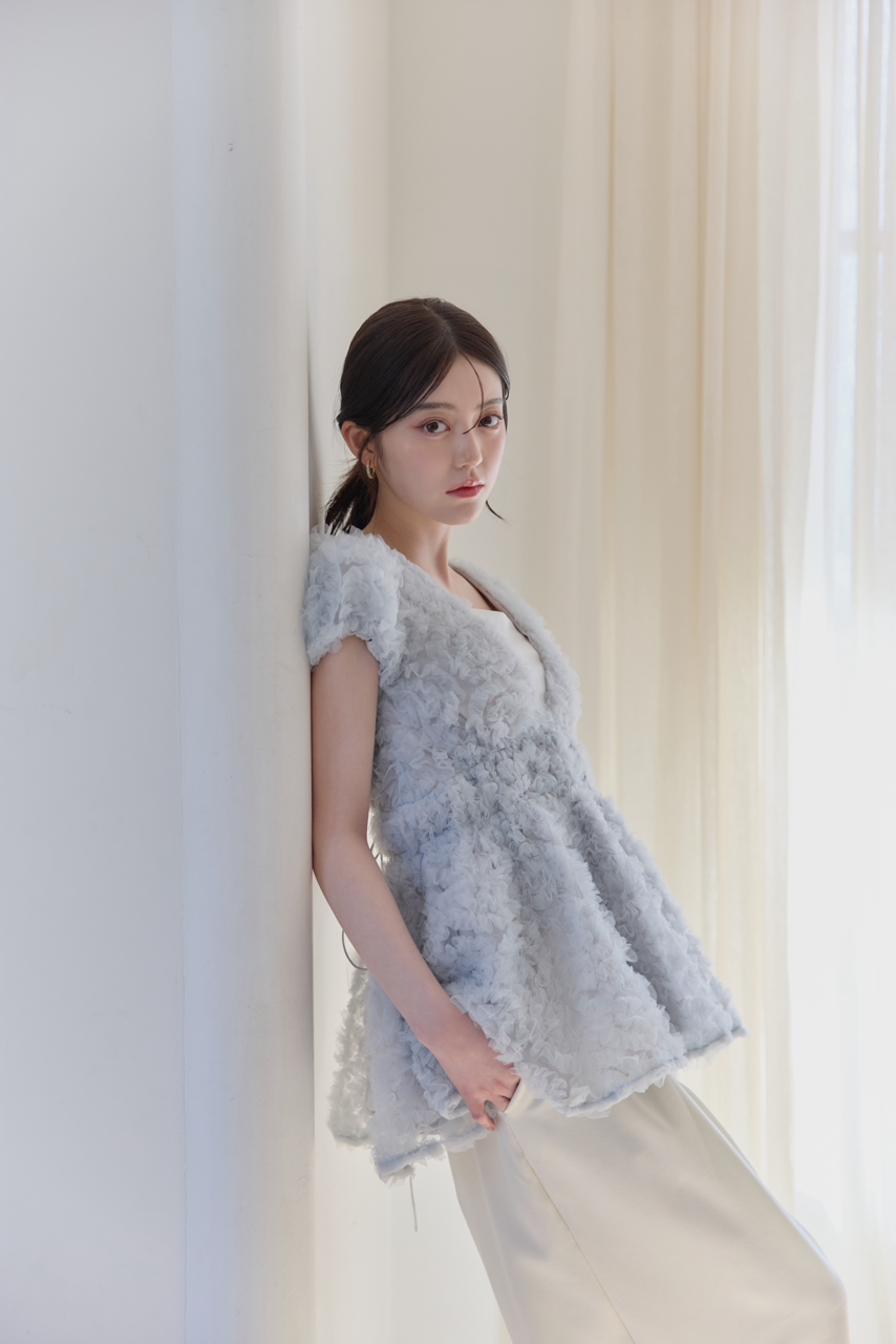 モデル身長：157cm カラー：sax blue 