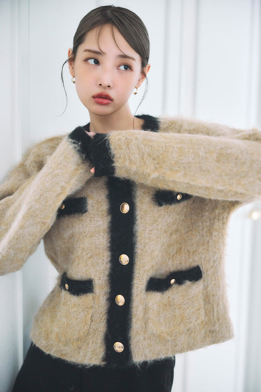 モデル身長：172cm サイズ：FREE カラー：beige×black