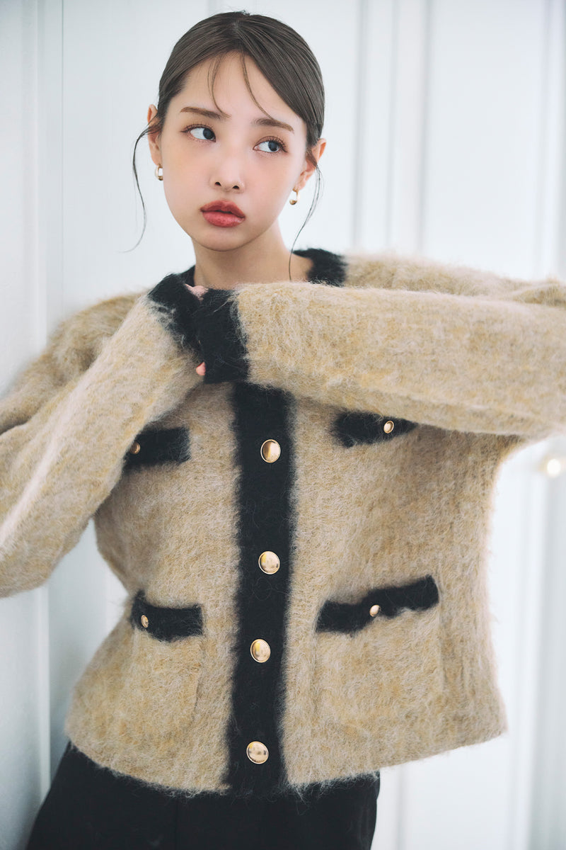 モデル身長：172cm サイズ：FREE カラー：beige×black