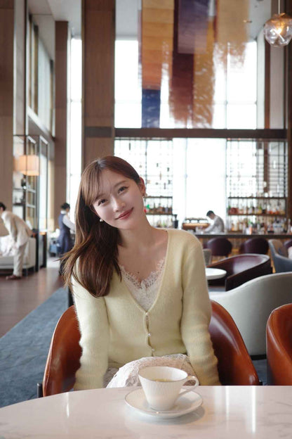 フェザリーパールニットカーディガンセット