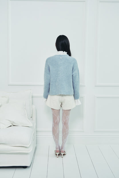 モデル身長：166cm 【トップス】カラー：light blue 【ボトムス】カラー：off white サイズ：MM