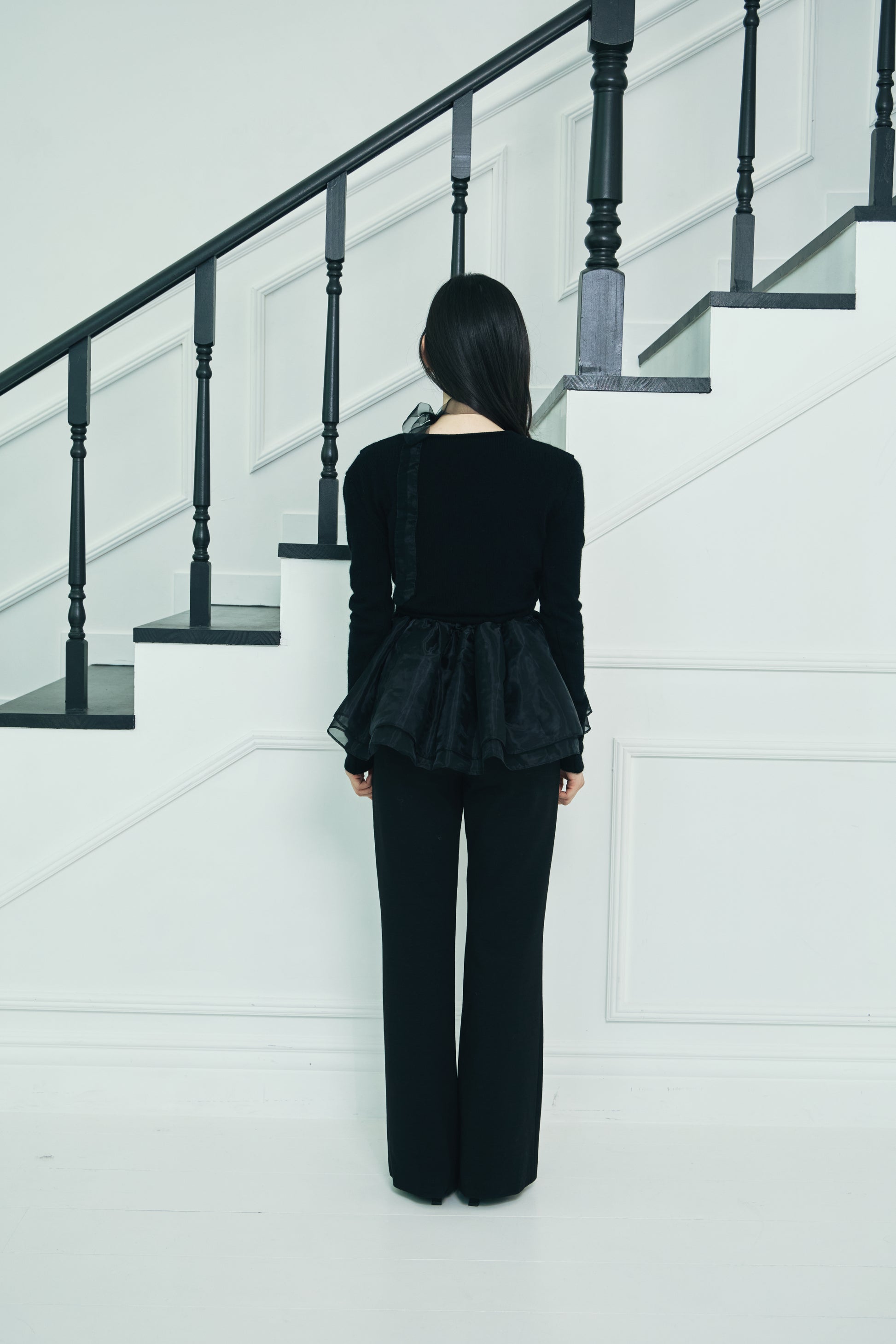 モデル身長：166cm 【トップス】カラー：black × black