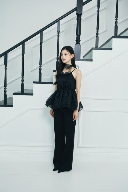 モデル身長：166cm 【トップス】カラー：black × black