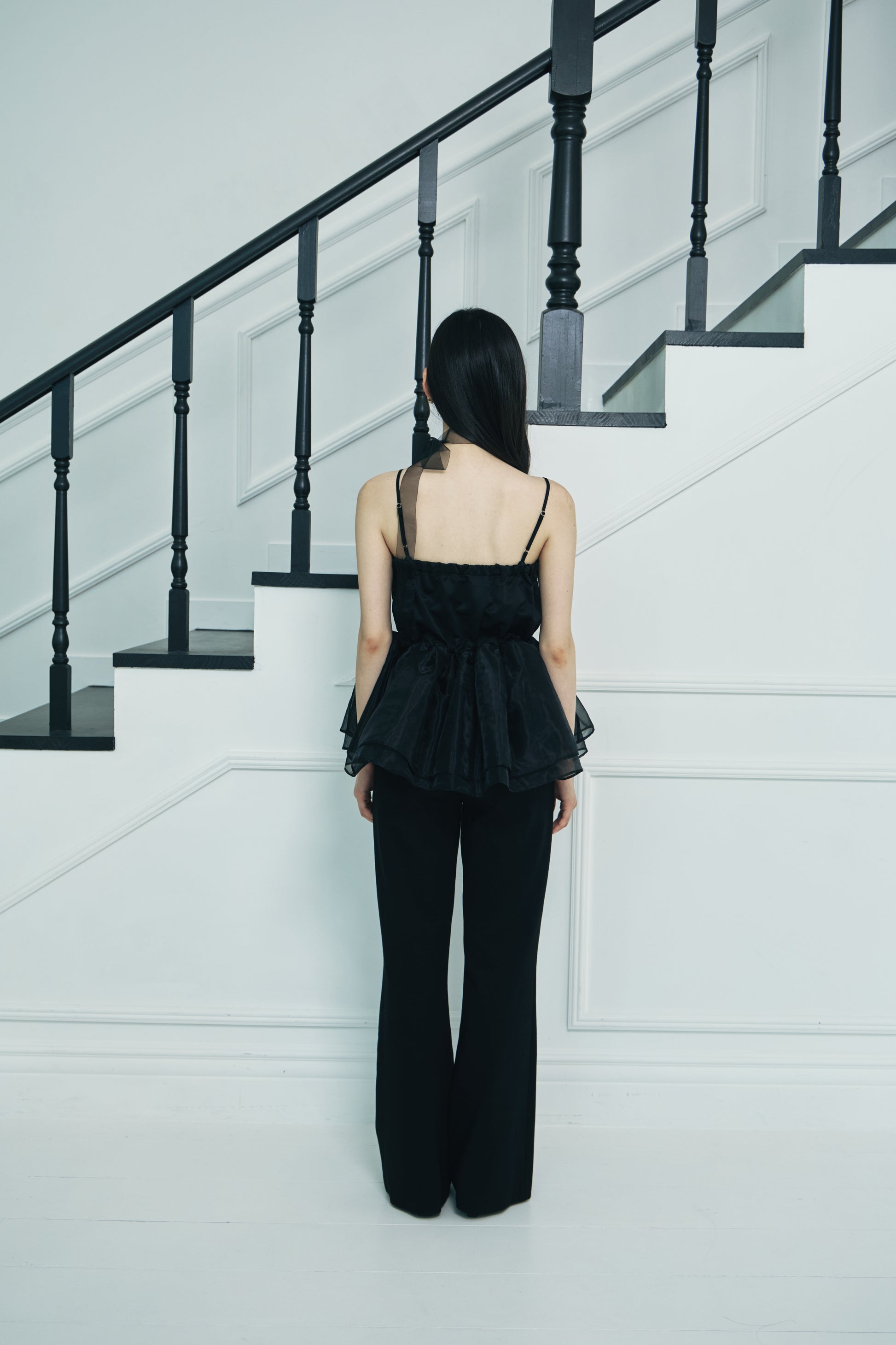 モデル身長：166cm 【トップス】カラー：black × black