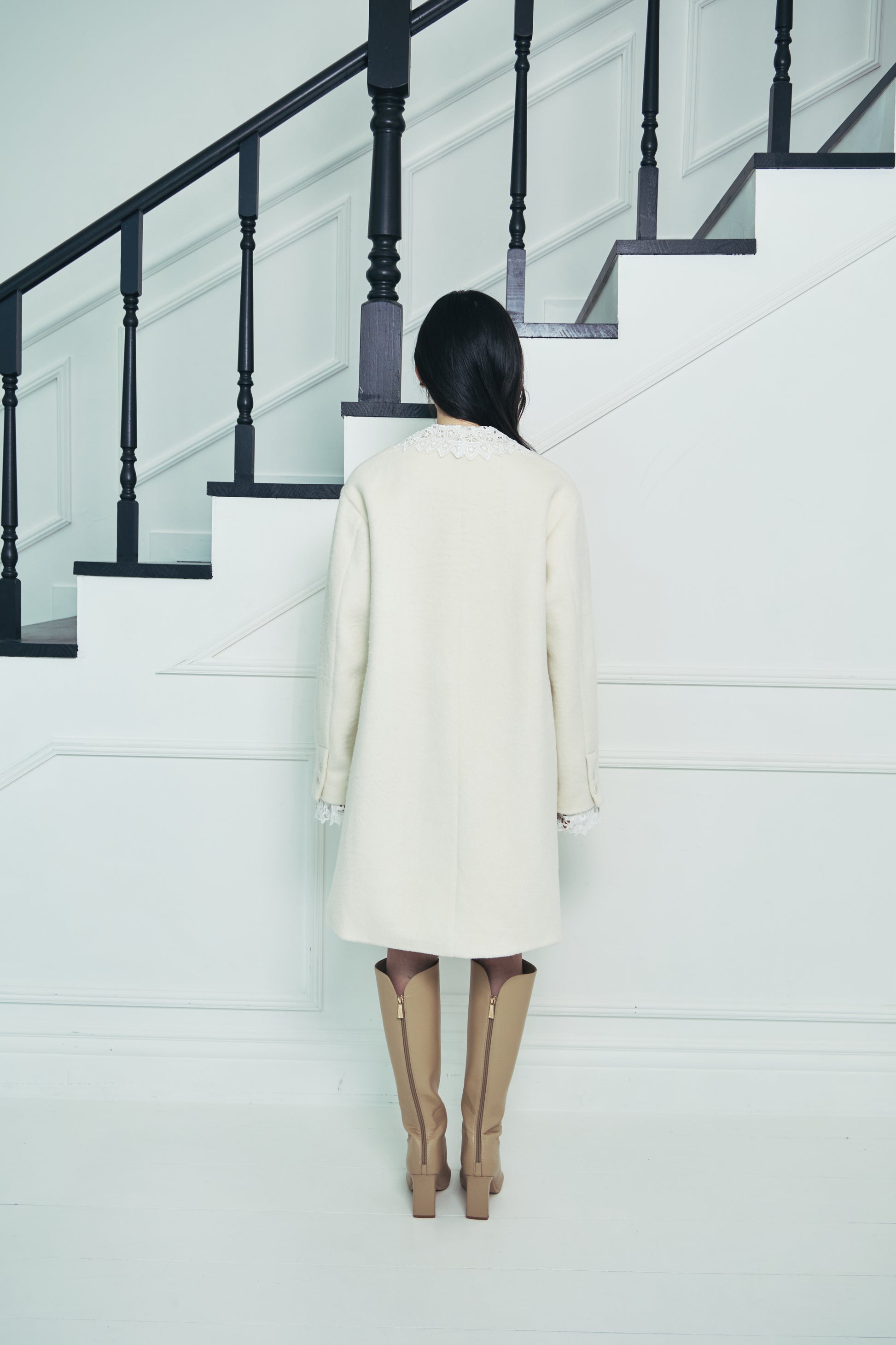 モデル身長：166cm 【アウター】カラー：ivory サイズ：MM