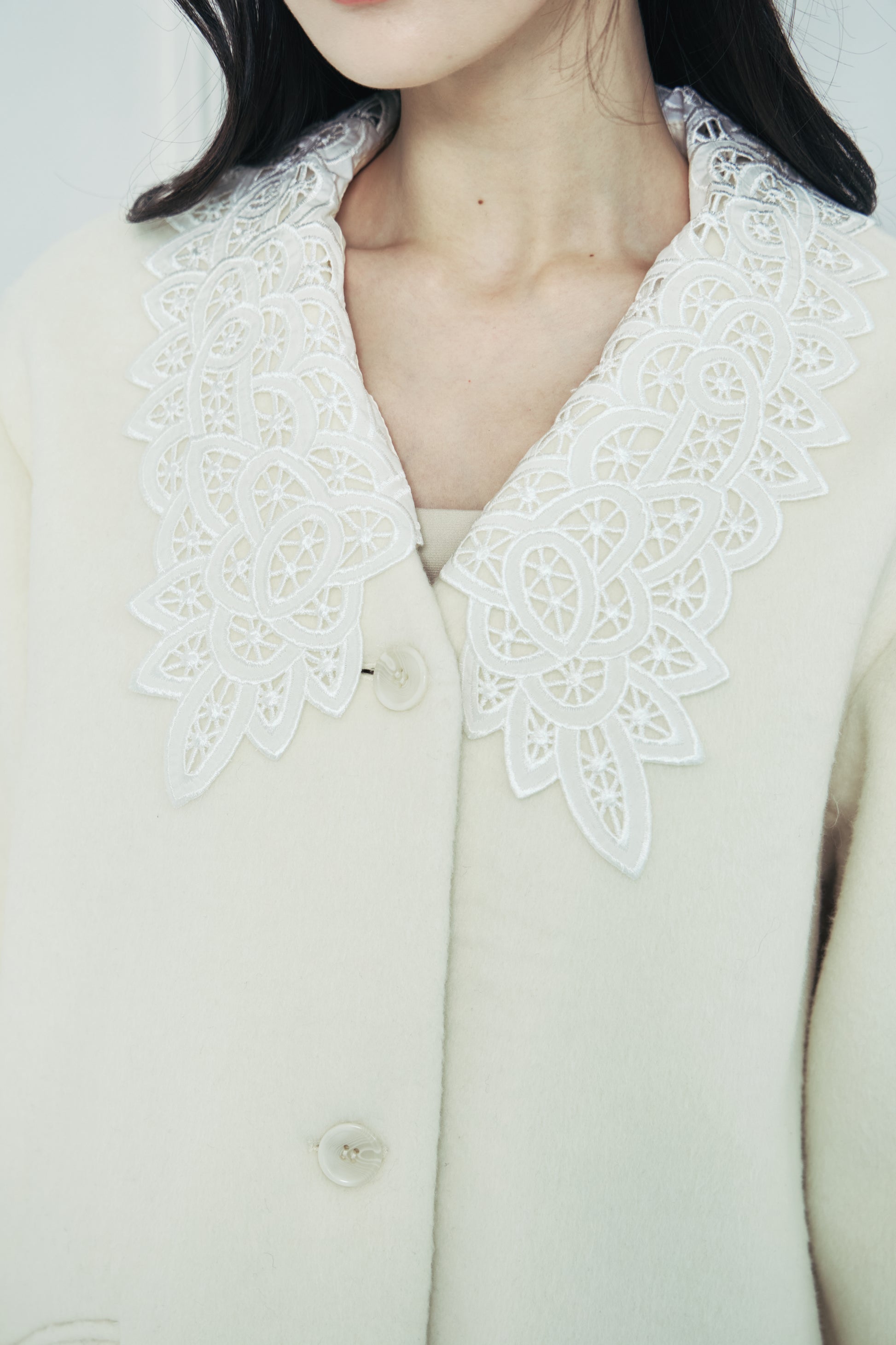 モデル身長：166cm 【アウター】カラー：ivory サイズ：MM