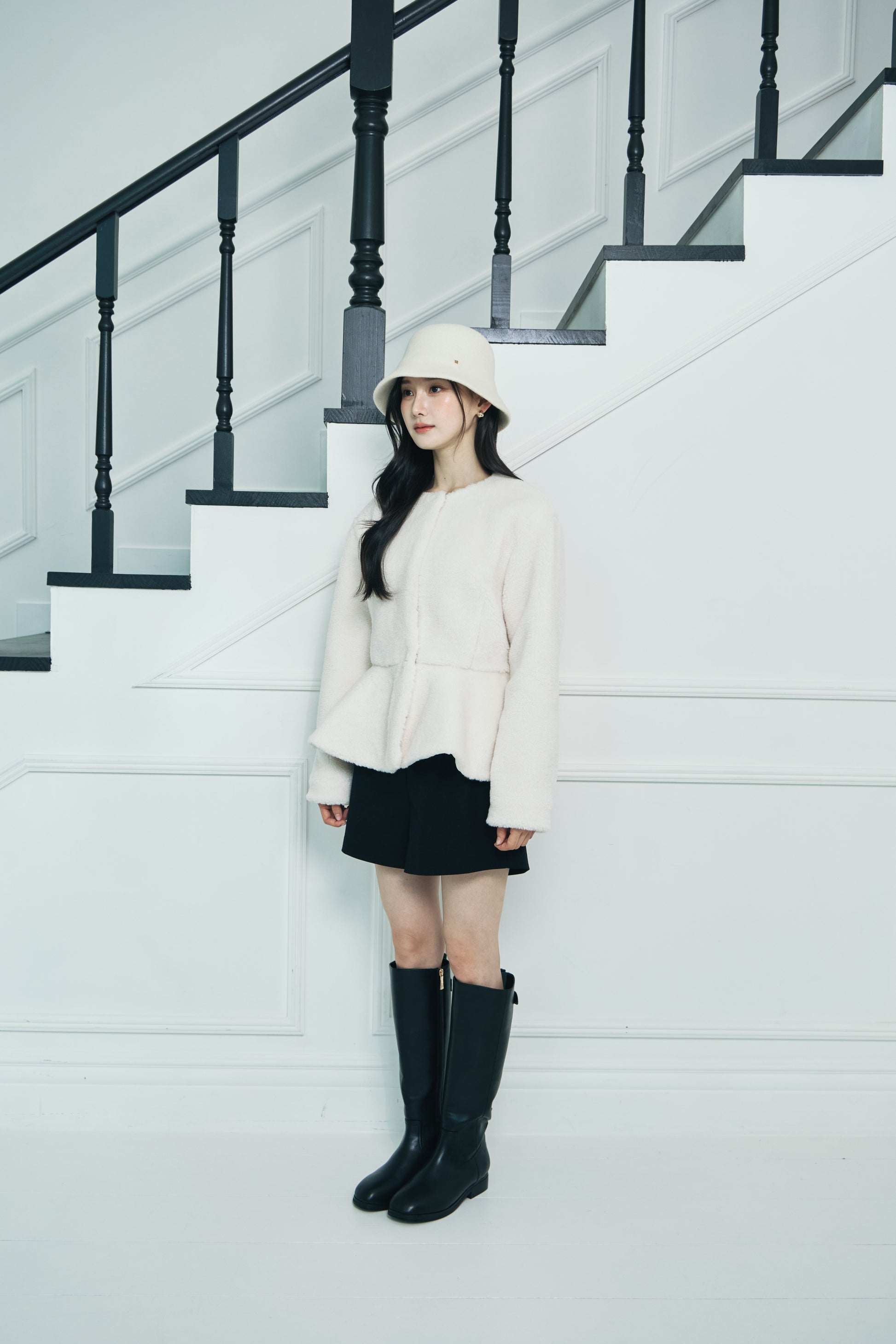 モデル身長：166cm 【アウター】カラー：off white