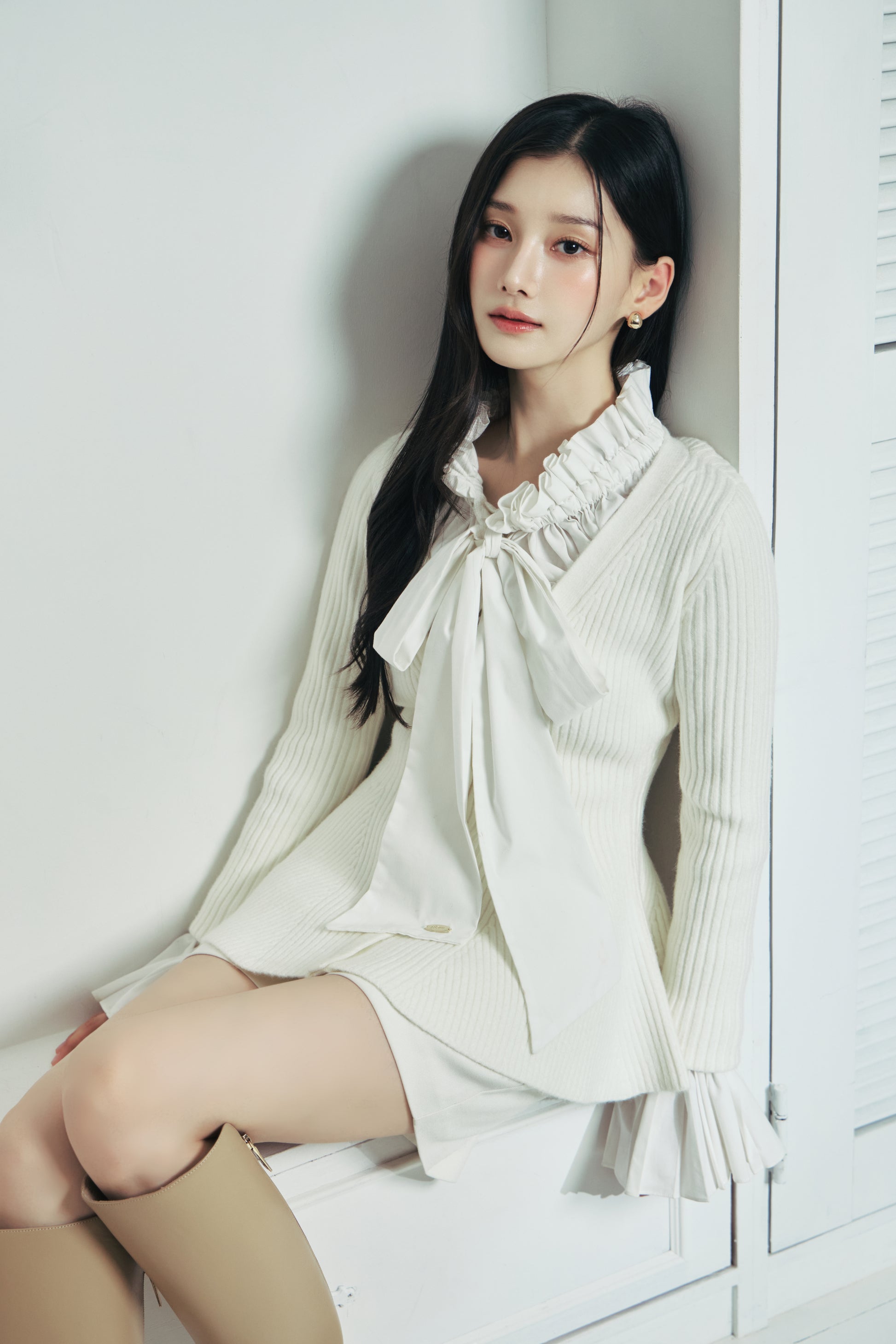 モデル身長：166cm 【トップス】カラー：off white 【ボトムス】カラー：off white サイズ：MM