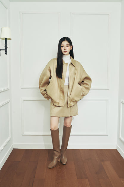 モデル身長：166cm 【アウター】カラー：beige 【トップス】カラー：off white 【ボトムス】カラー：beige サイズ：MM