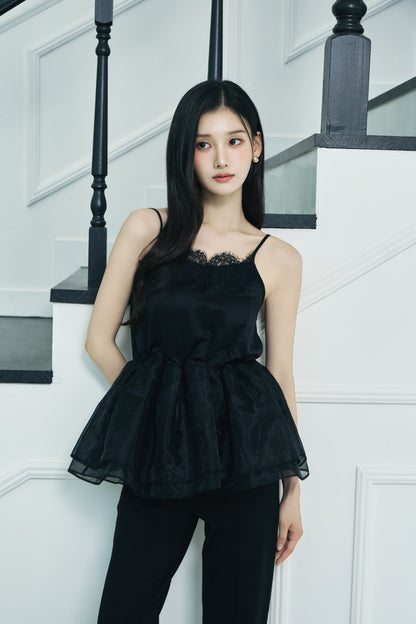 モデル身長：166cm 【トップス】カラー：black × black