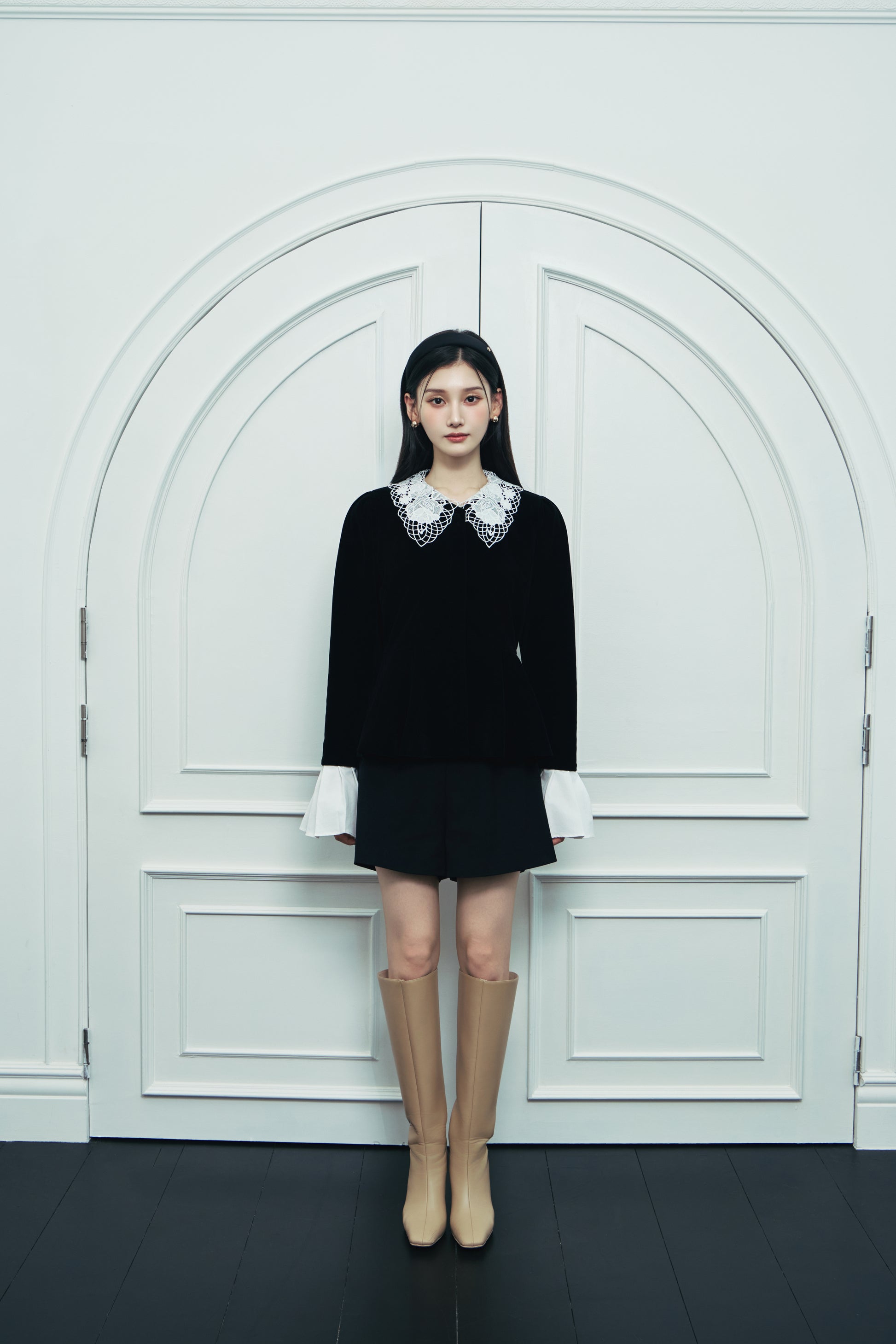 モデル身長：166cm カラー：black