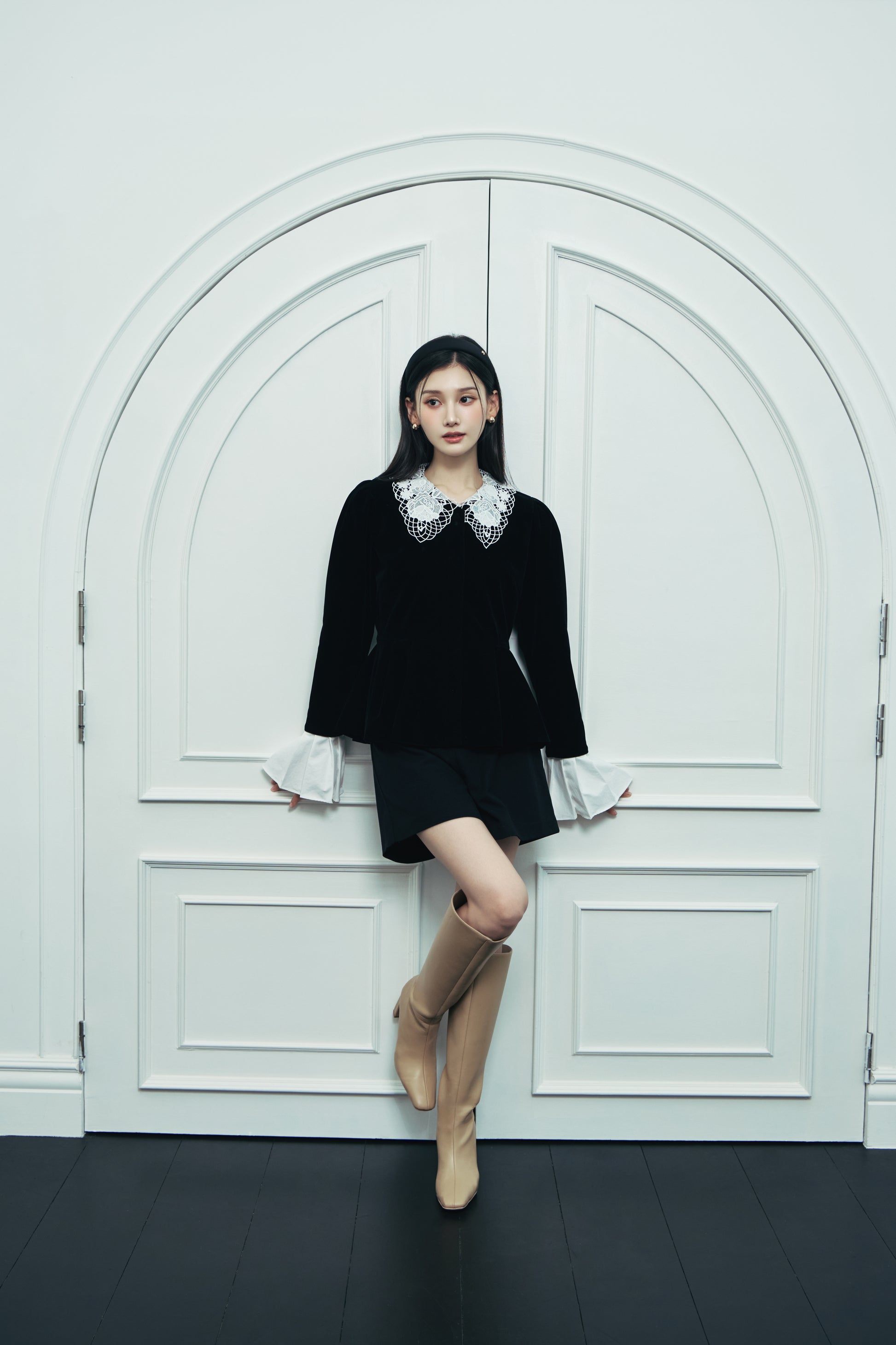 モデル身長：166cm カラー：black