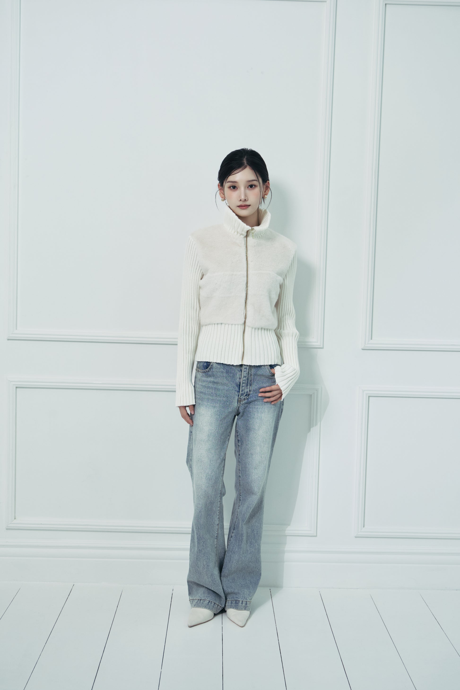 モデル身長：166cm 【アウター】カラー：off white 