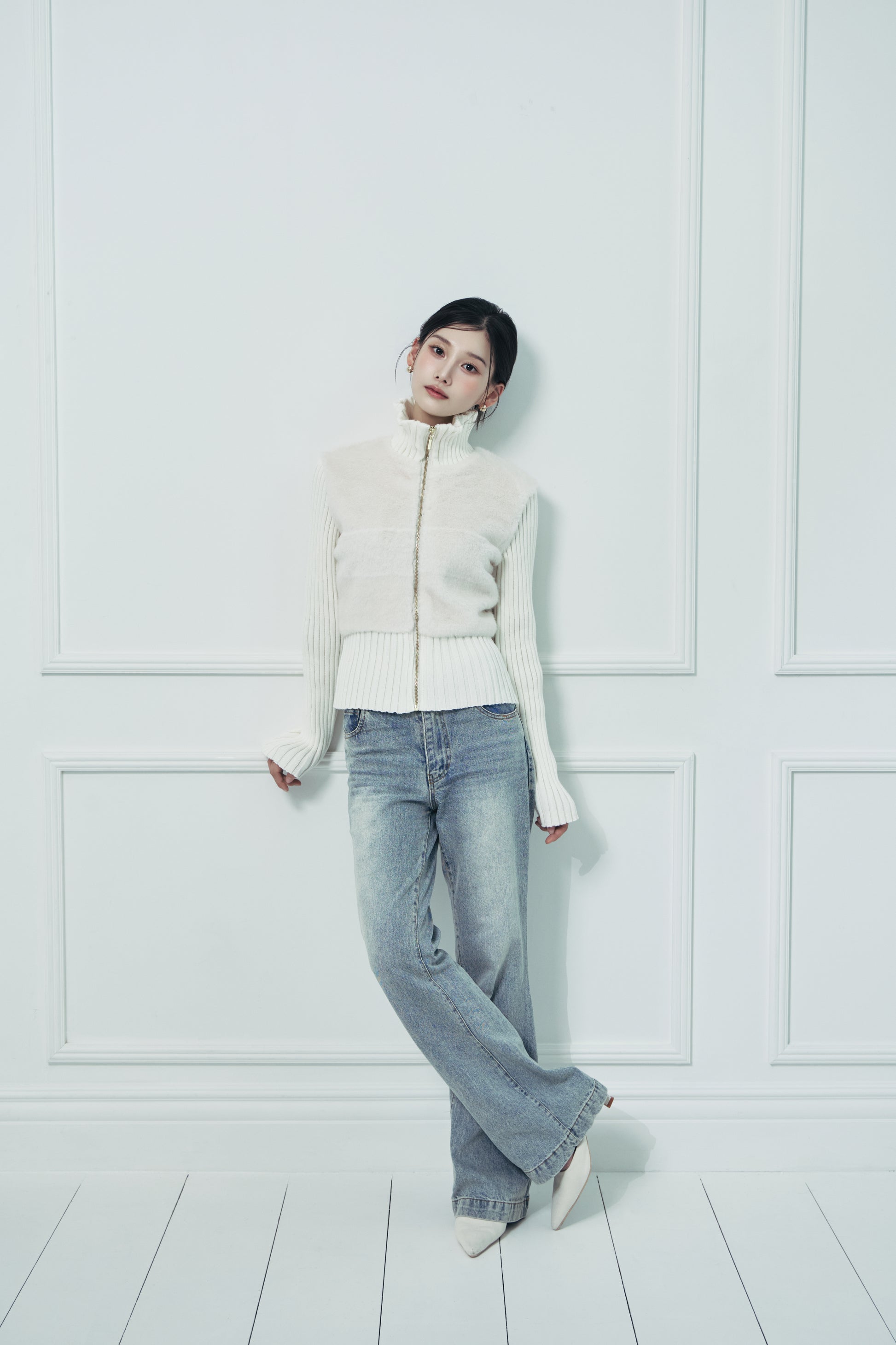 モデル身長：166cm 【トップス】カラー：off white 