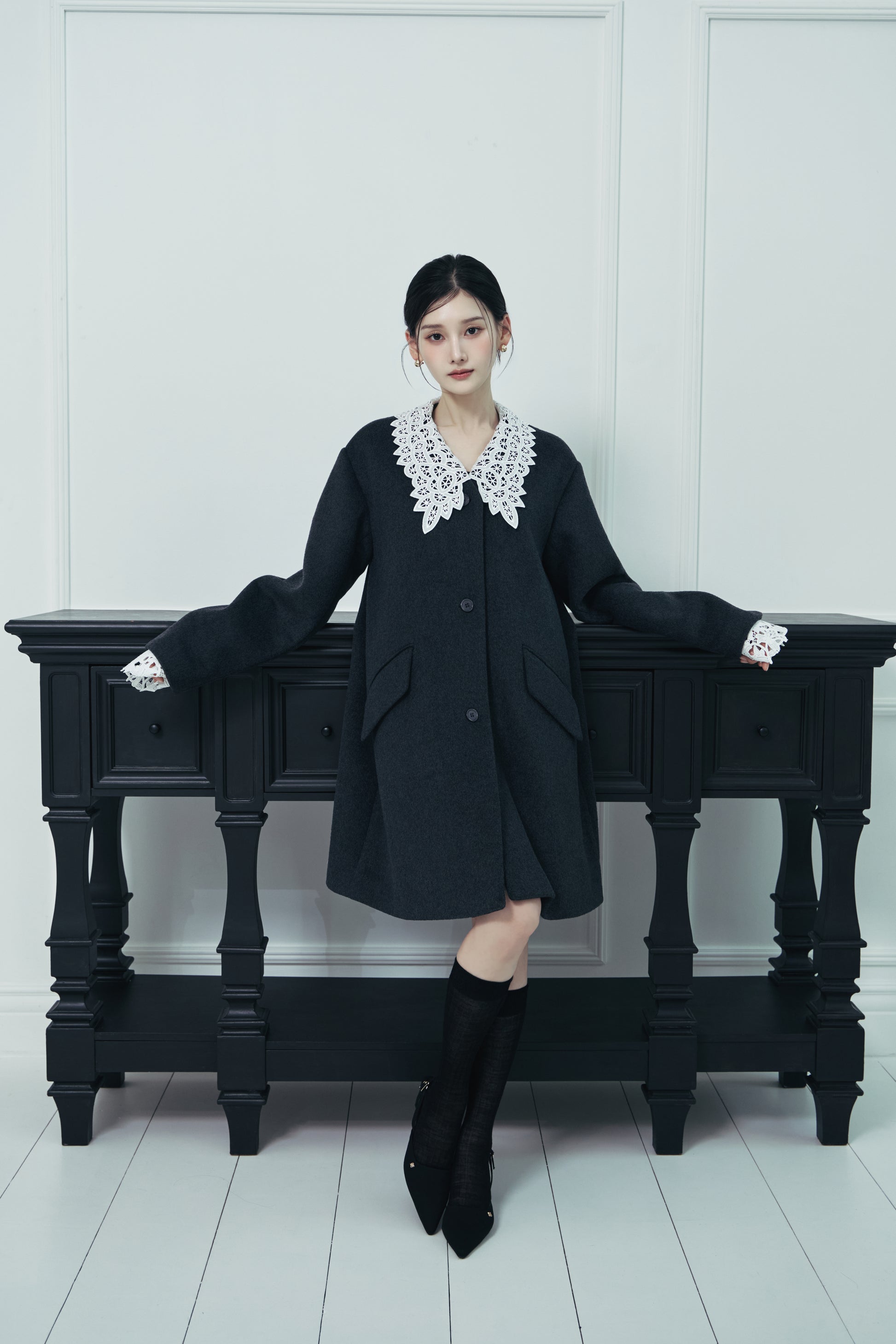 モデル身長：166cm 【アウター】カラー：grey サイズ：MM