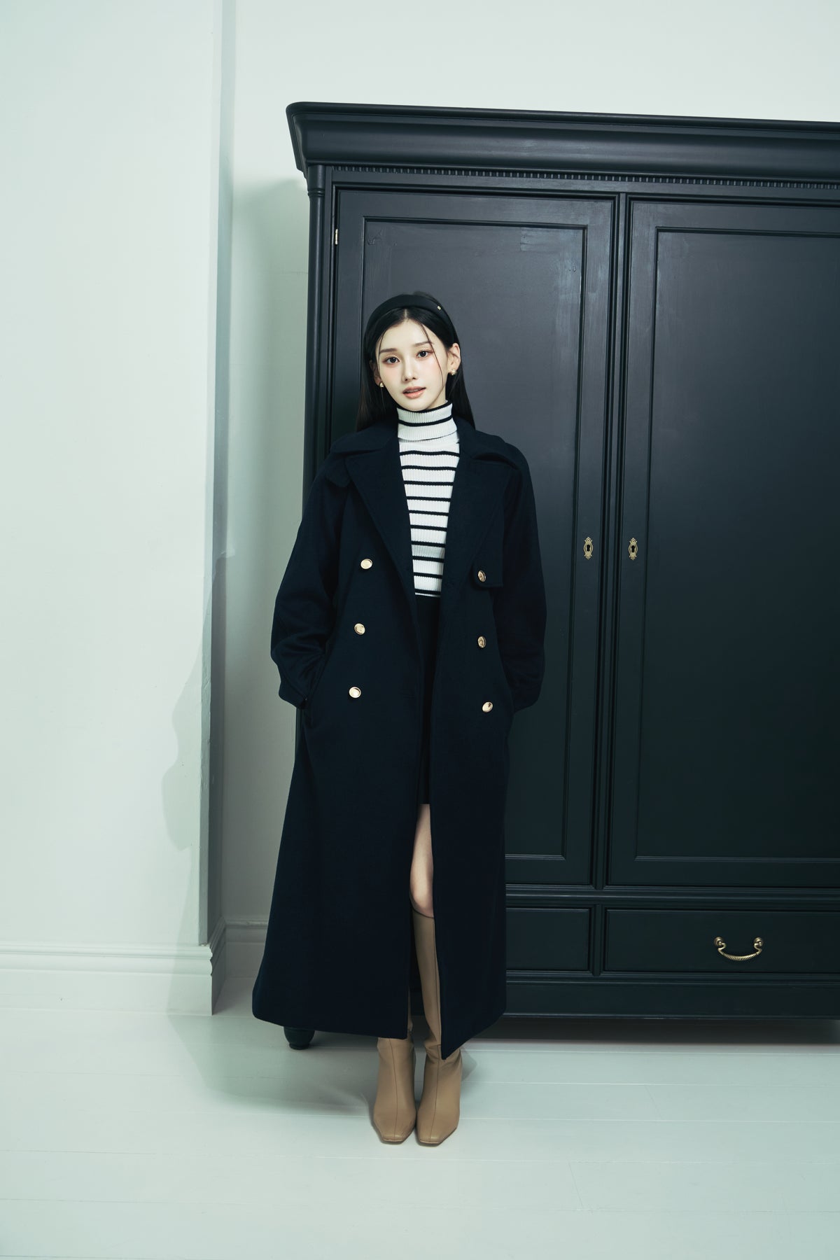 モデル身長：166cm カラー：navy