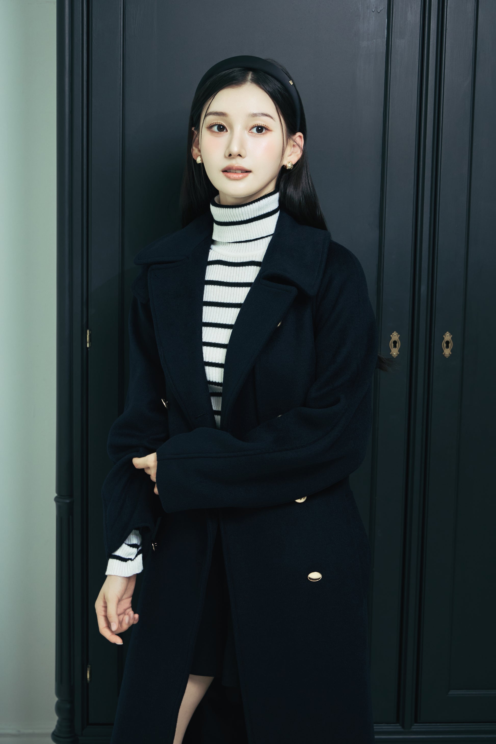 モデル身長：166cm カラー：navy