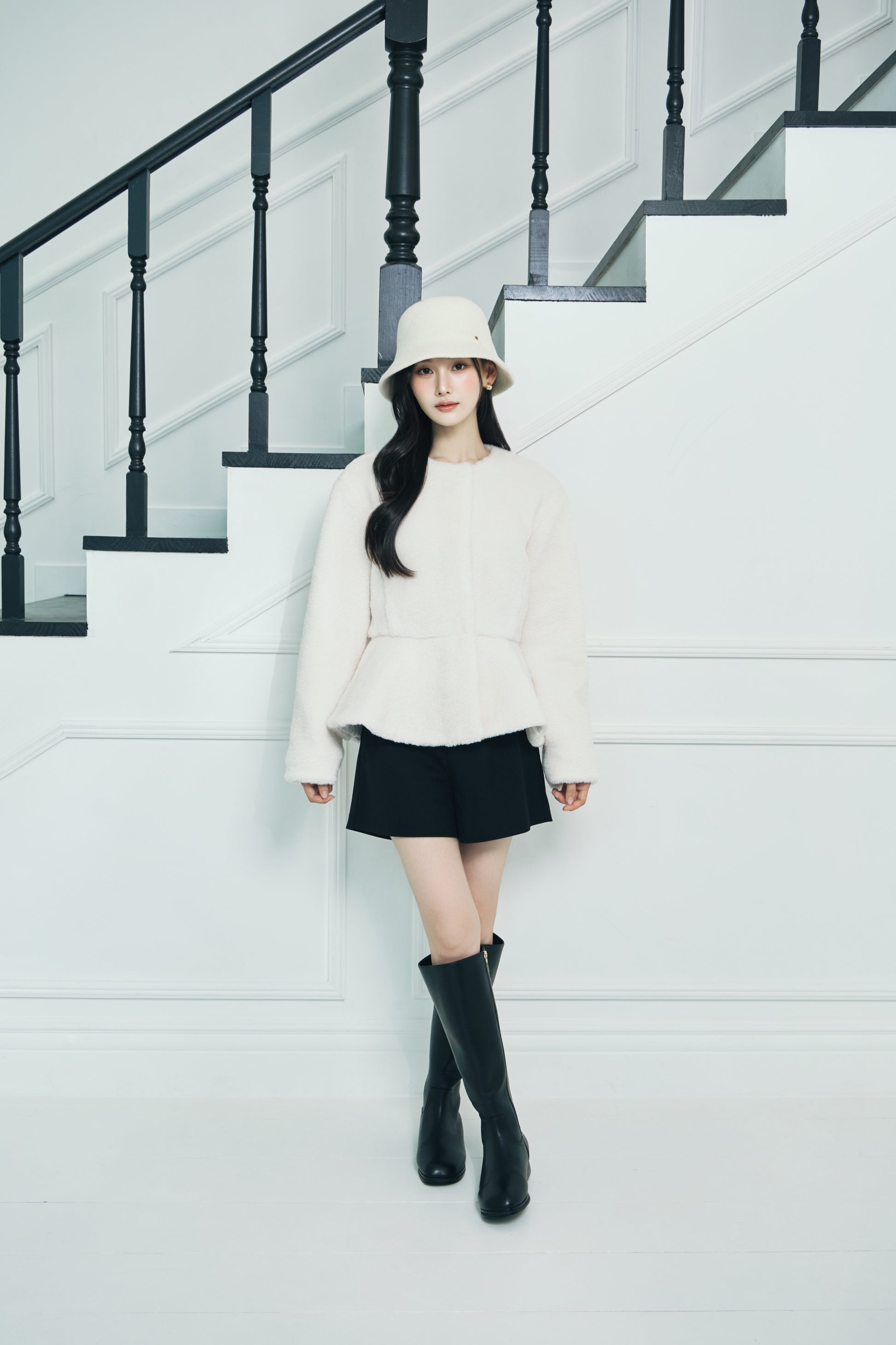 モデル身長：166cm 【アウター】カラー：off white