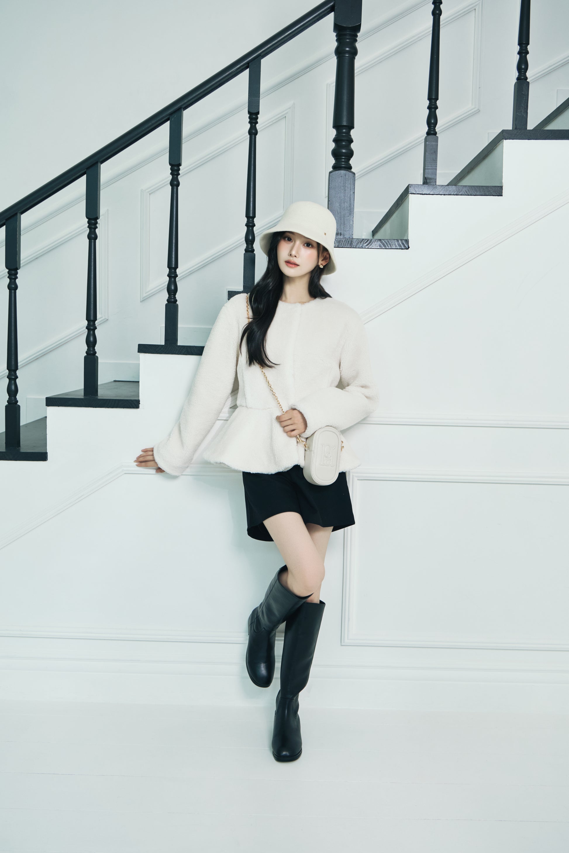 モデル身長：166cm 【アウター】カラー：off white