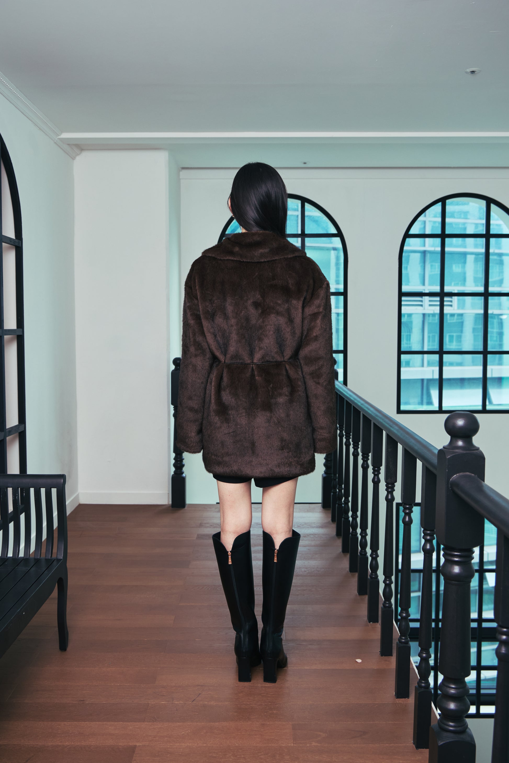 モデル身長：166cm 【アウター】カラー：brown