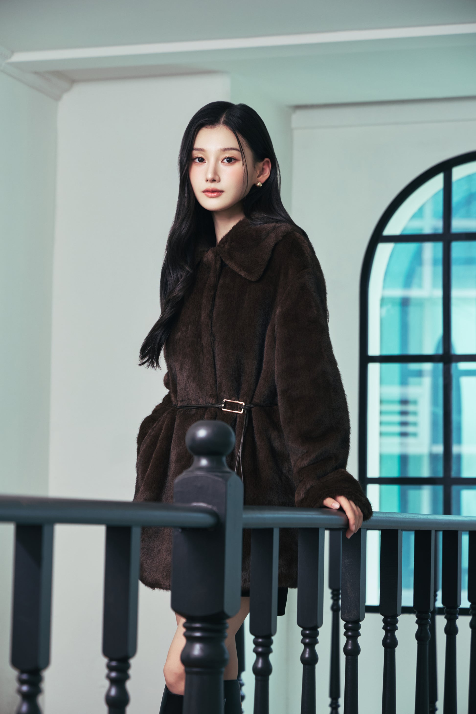 モデル身長：166cm 【アウター】カラー：brown