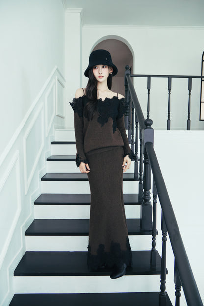 モデル身長：166cm 【トップス】カラー：brown 【ボトムス】カラー：brown サイズ：SM