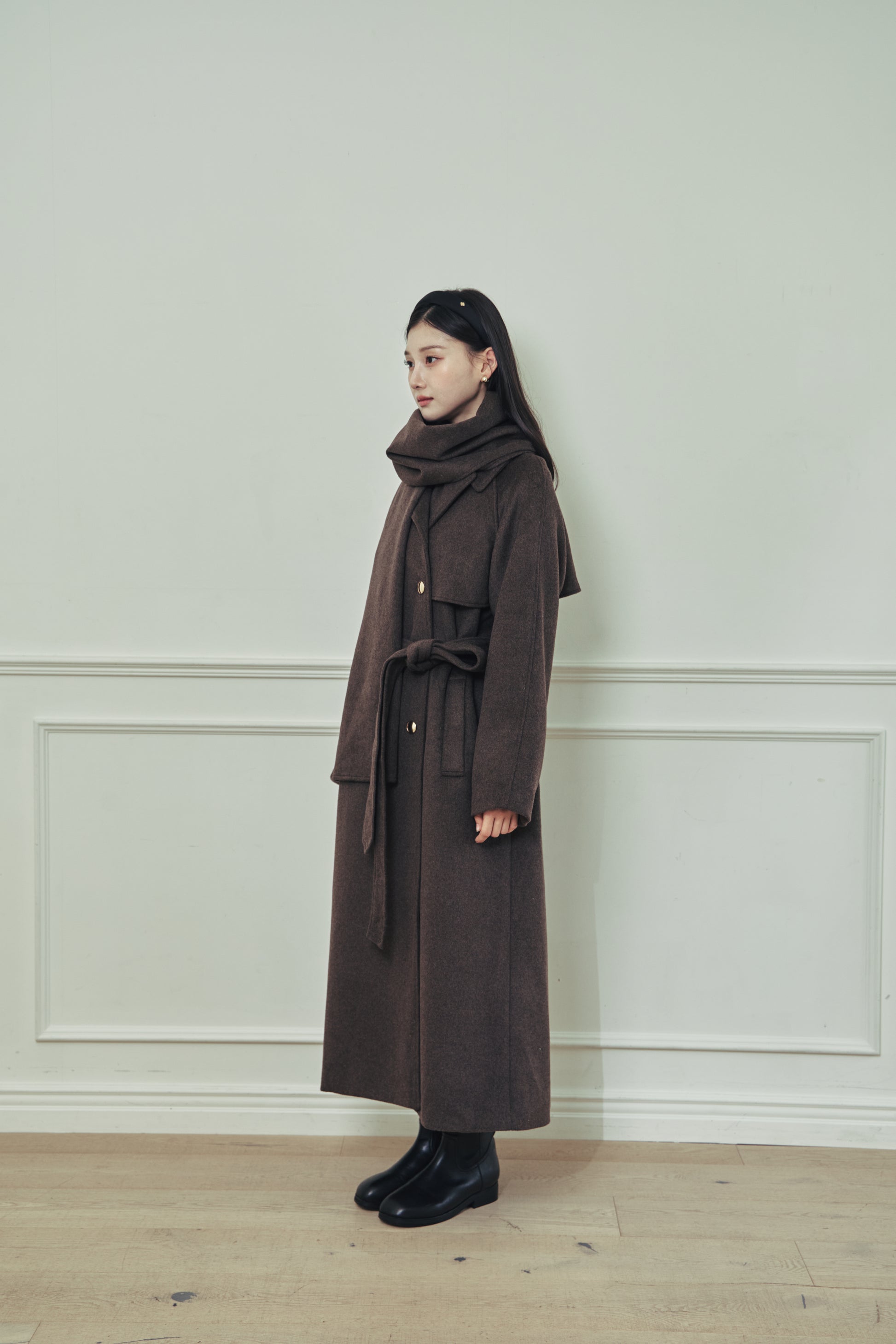 モデル身長：166cm カラー：brown