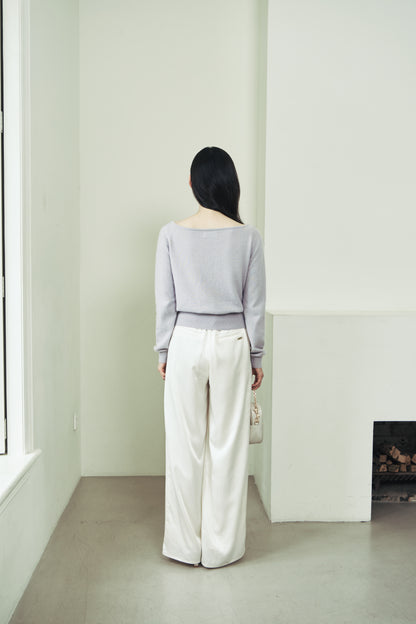 モデル身長：166cm 【トップス】カラー：pale lilac 【ボトムス】カラー：off white サイズ：SM