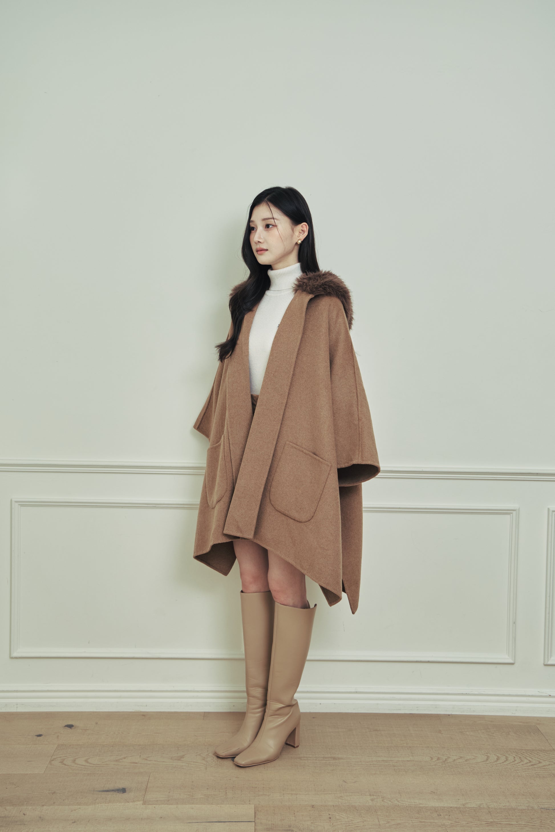 モデル身長：166cm 【アウター】カラー：camel