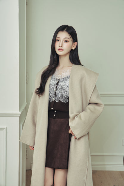 モデル身長：166cm サイズ：MM カラー：beige