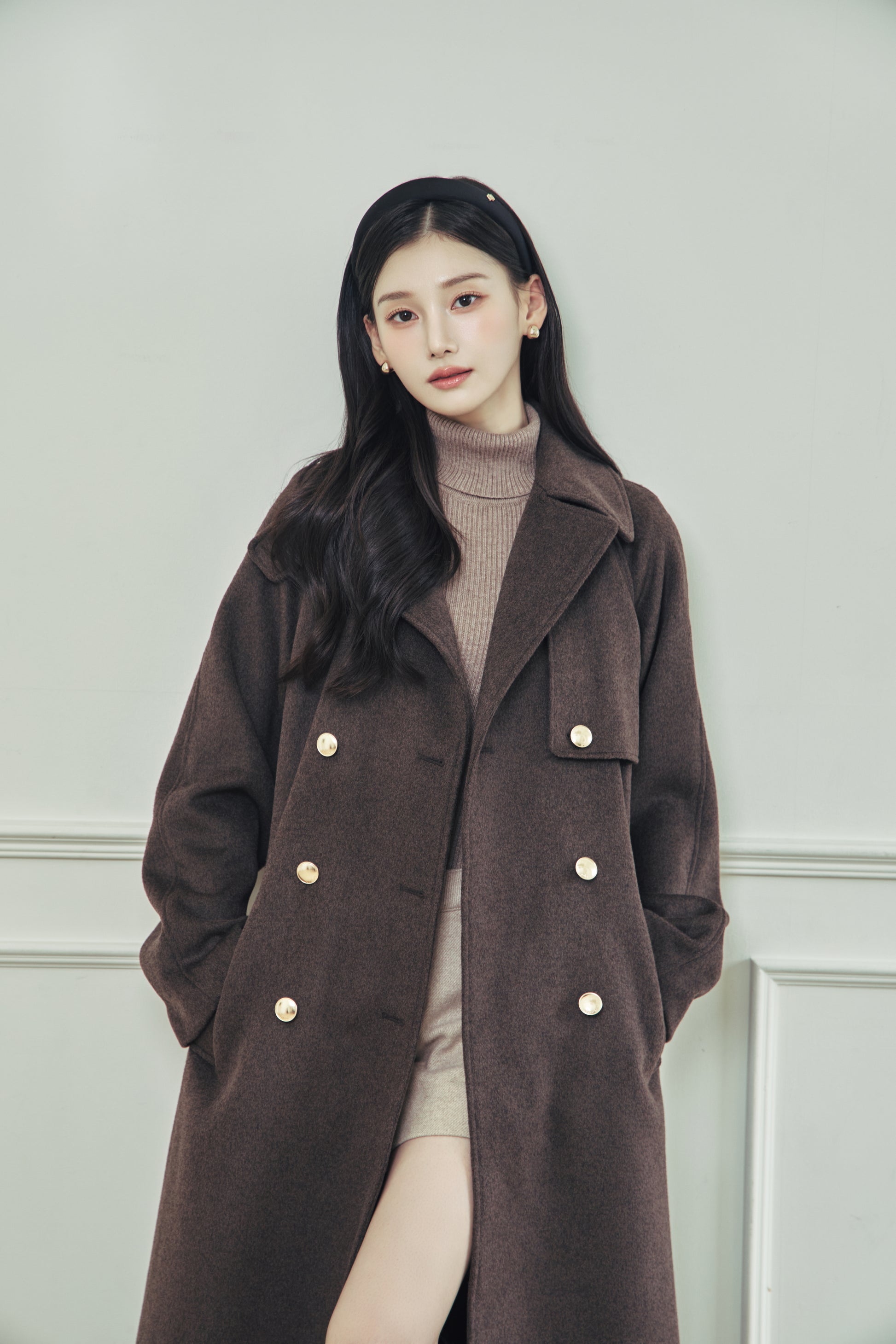 モデル身長：166cm カラー：brown