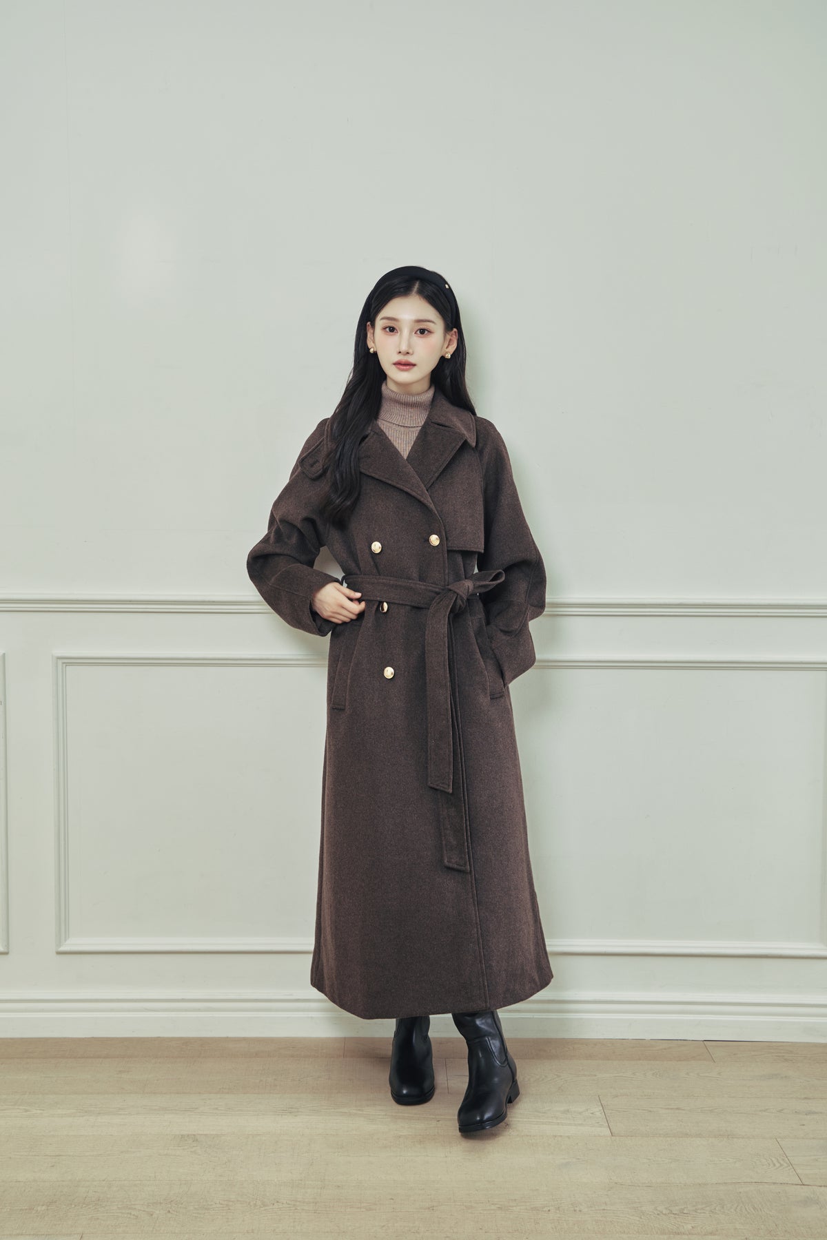 モデル身長：166cm カラー：brown