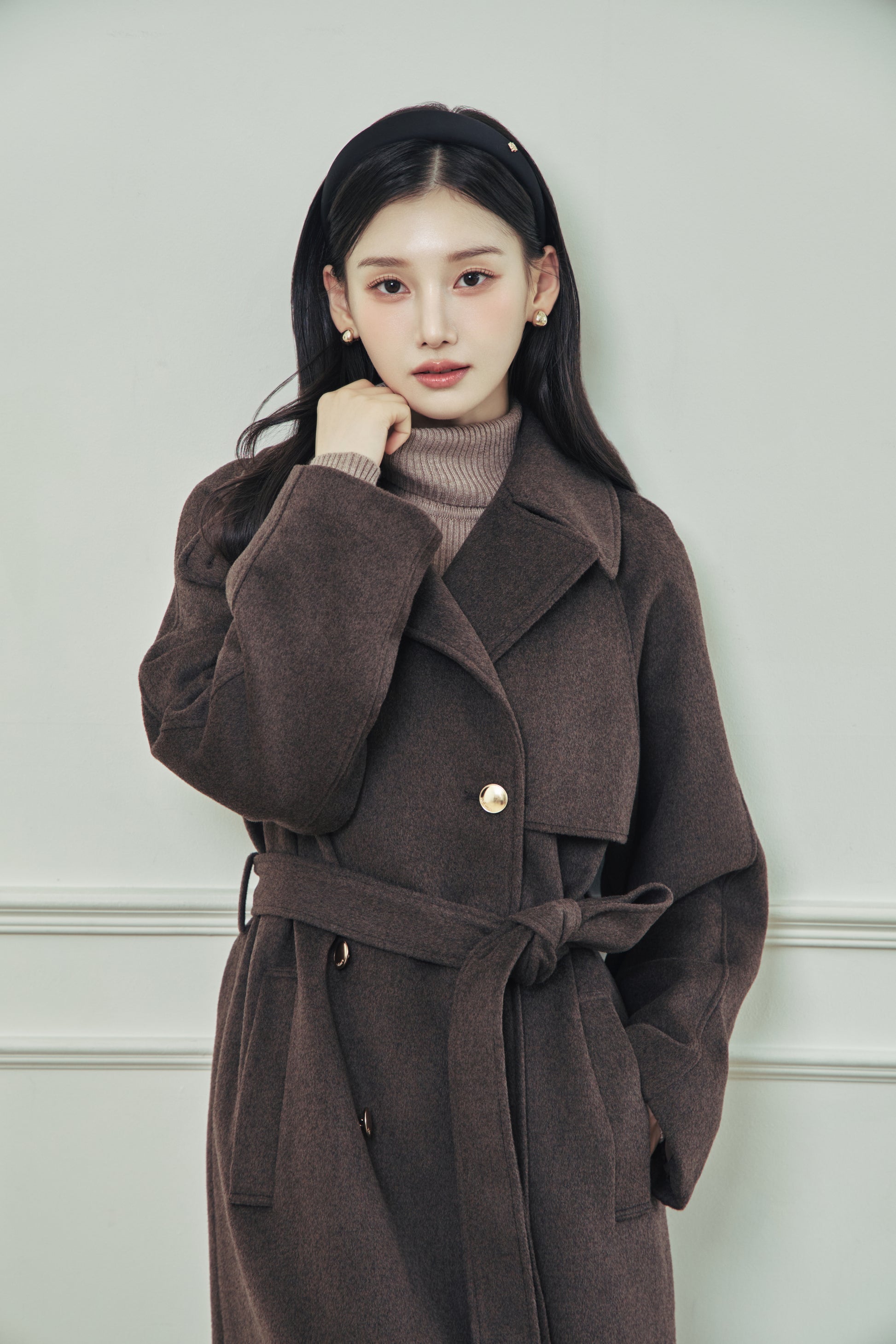 モデル身長：166cm カラー：brown