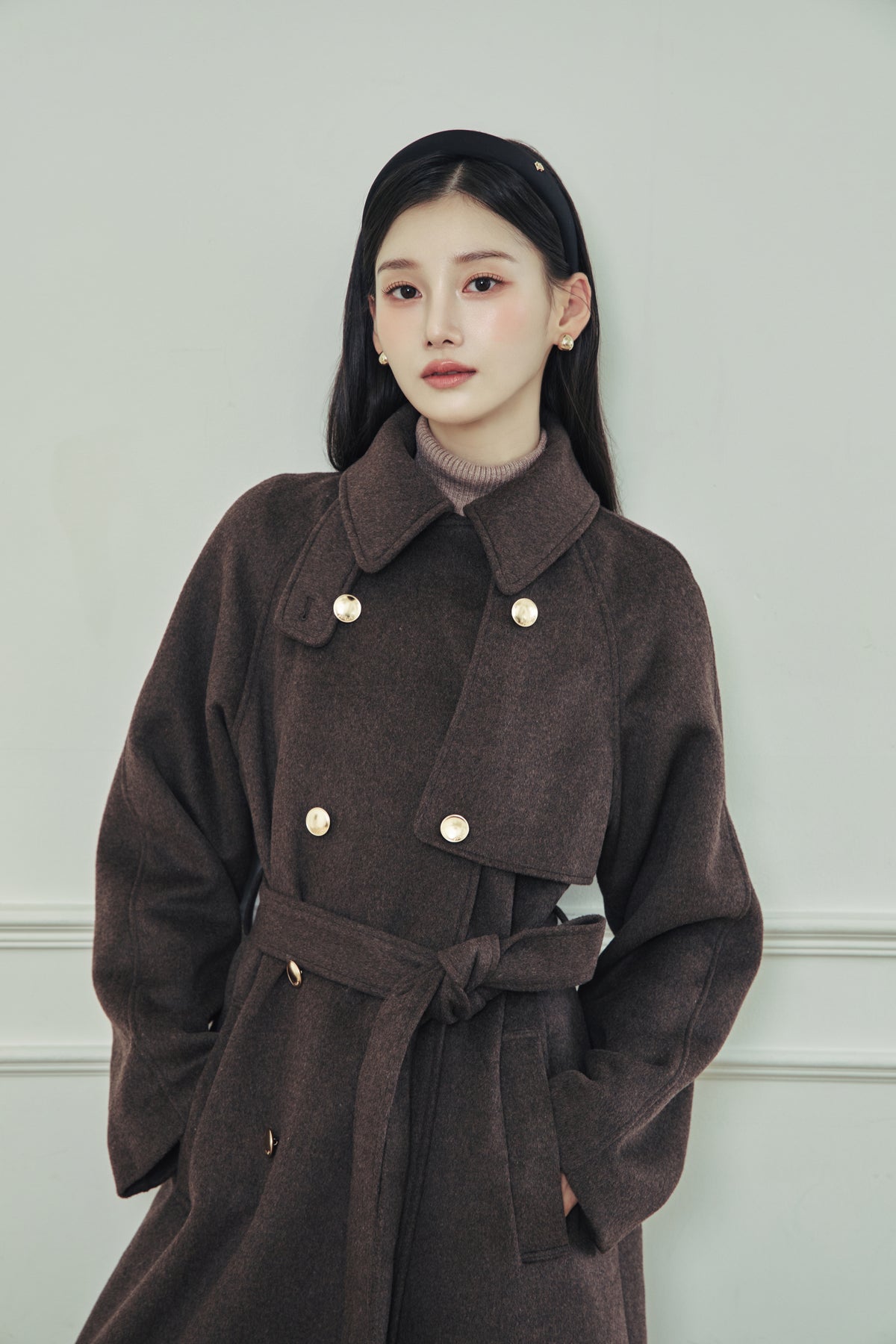 モデル身長：166cm カラー：brown