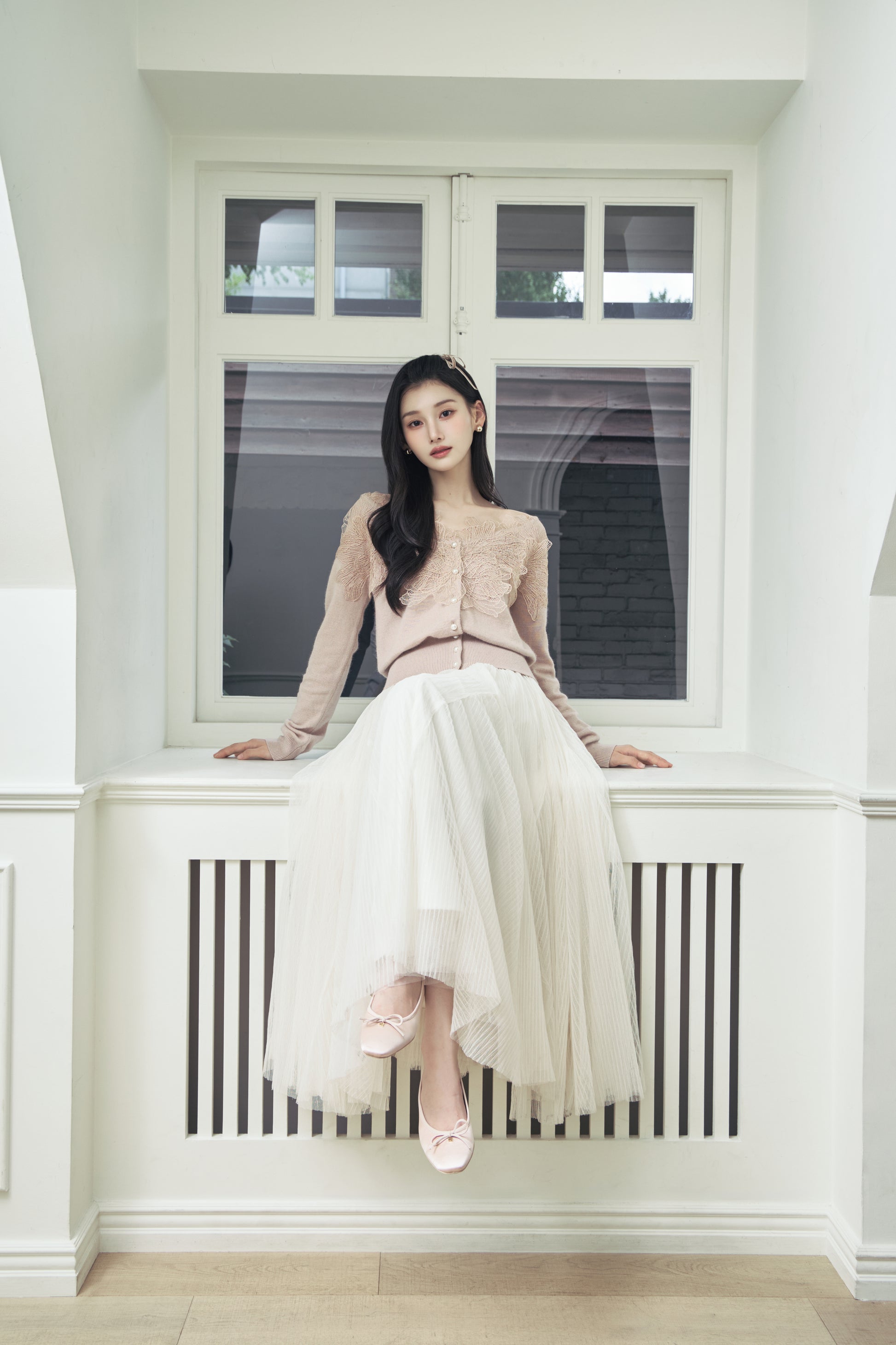 着用モデル：166cm 【トップス】カラー：pink 【シューズ】カラー：ballet pink