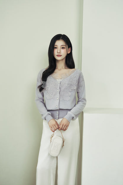モデル身長：166cm 【トップス】カラー：pale lilac 【ボトムス】カラー：off white サイズ：SM