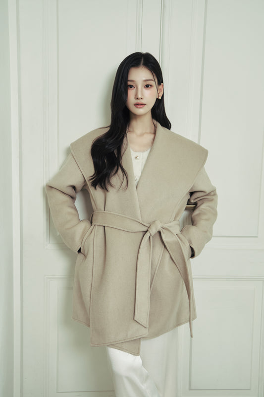 モデル身長：166cm 【アウター】カラー：milk beige
