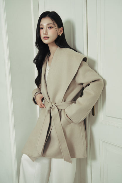 モデル身長：166cm 【アウター】カラー：milk beige