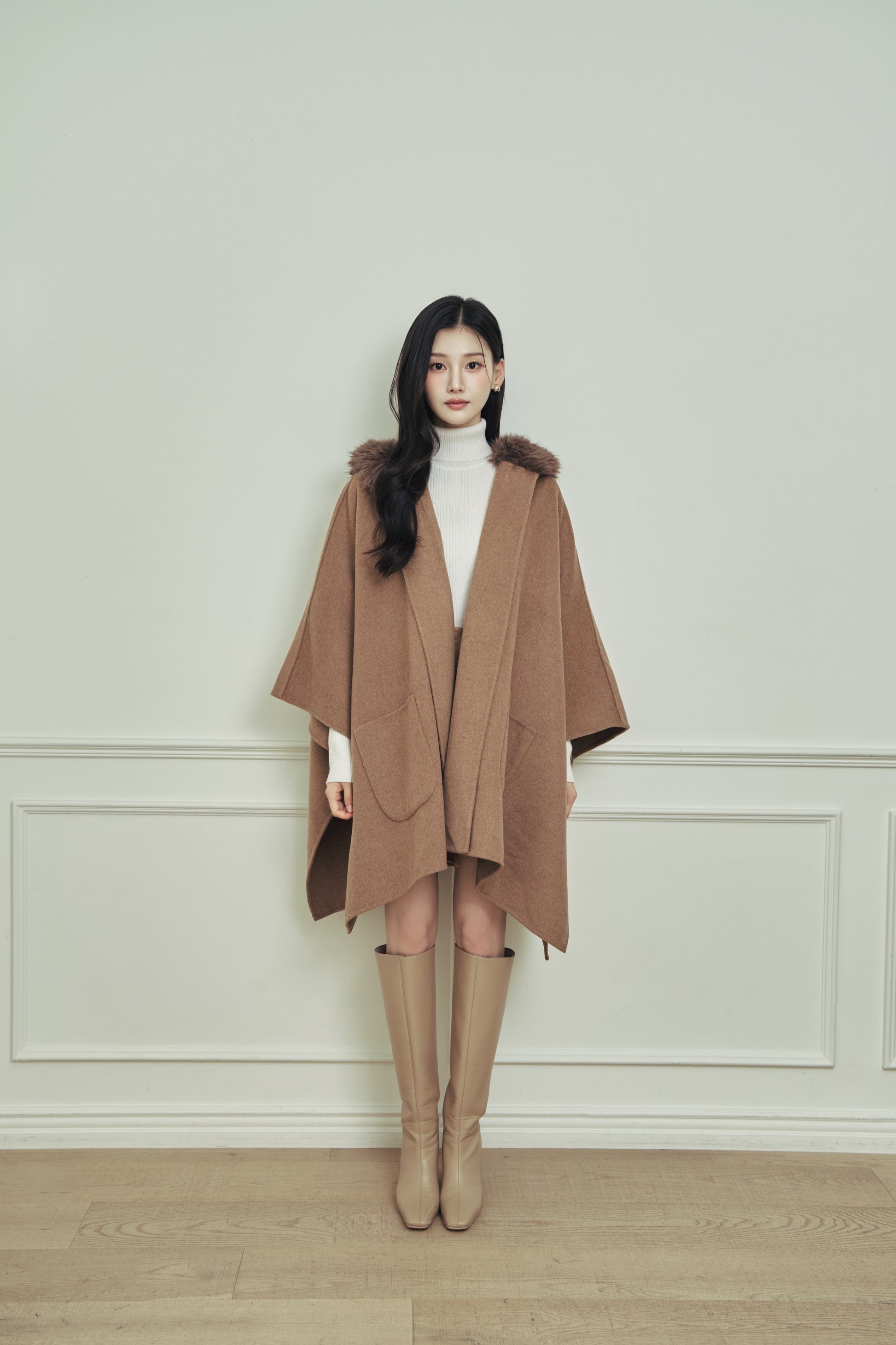 モデル身長：166cm 【アウター】カラー：camel