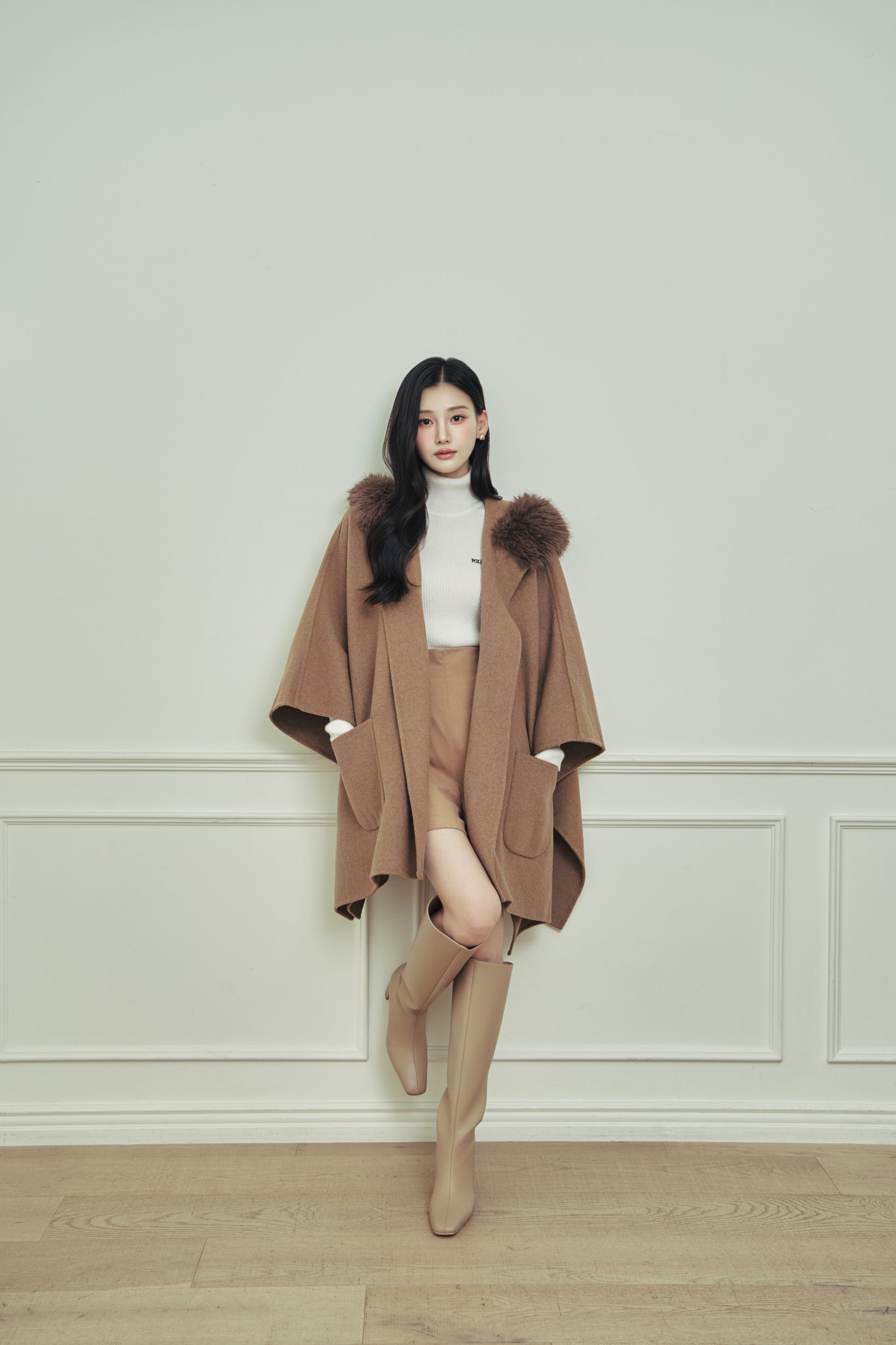 モデル身長：166cm 【アウター】カラー：camel