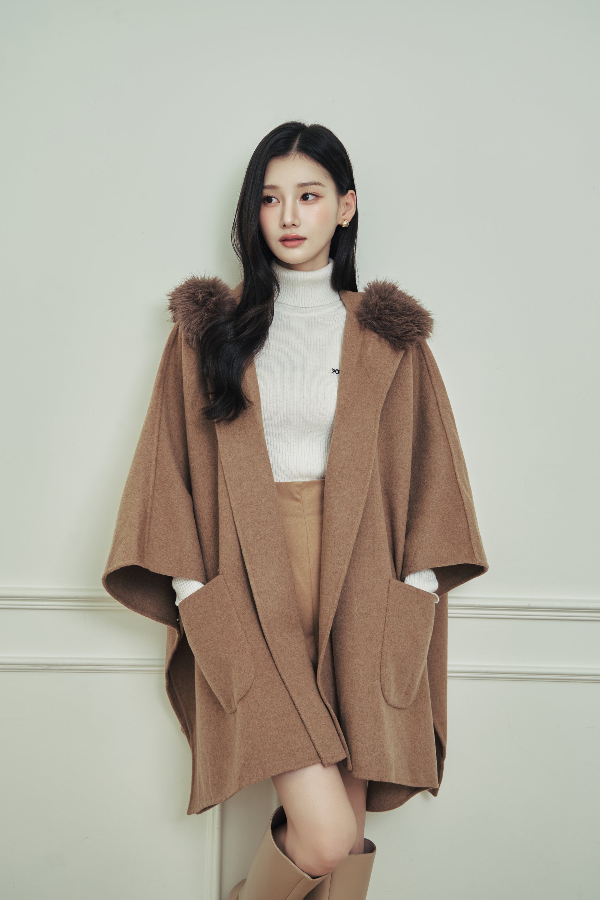 モデル身長：166cm 【アウター】カラー：camel