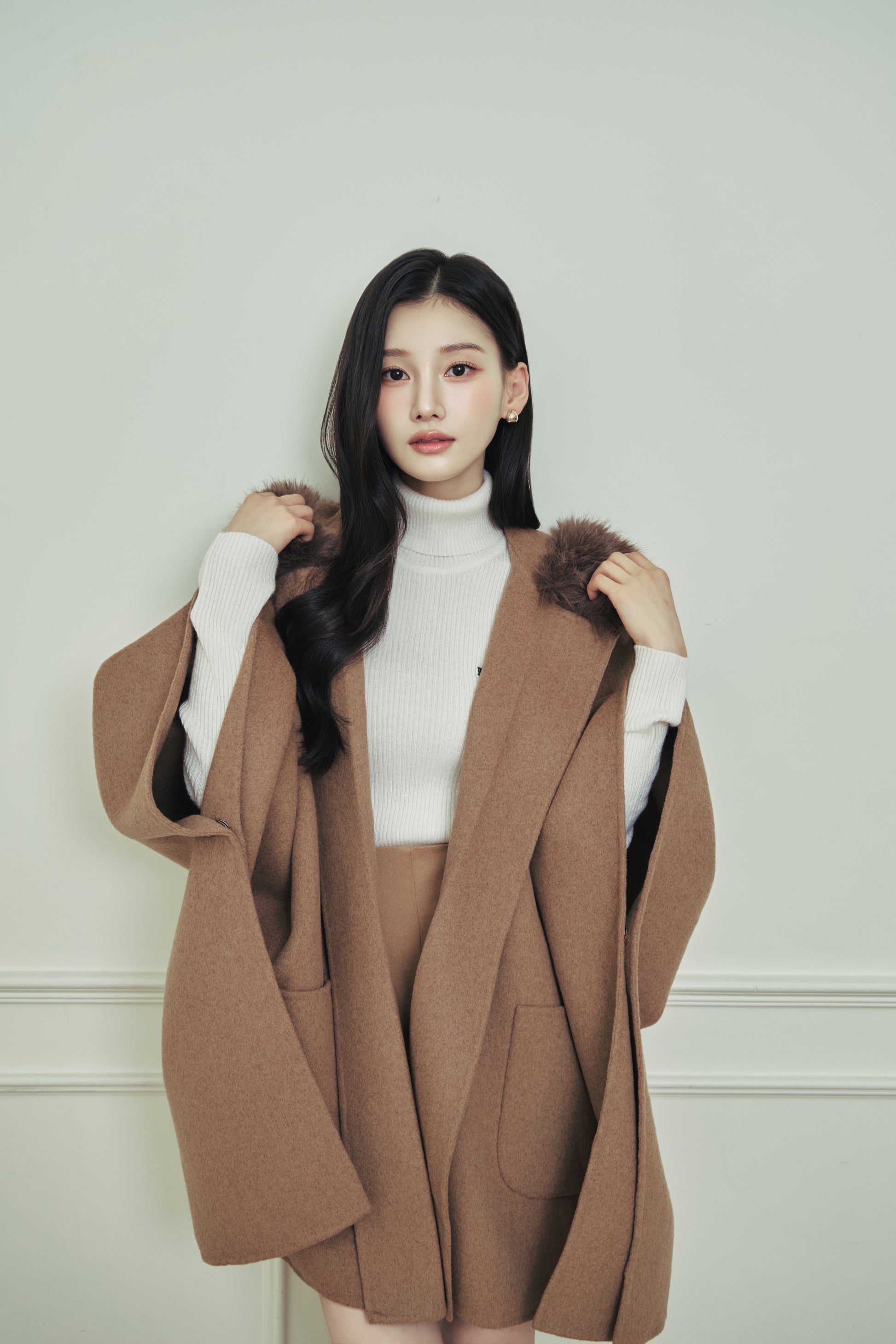 モデル身長：166cm 【アウター】カラー：camel