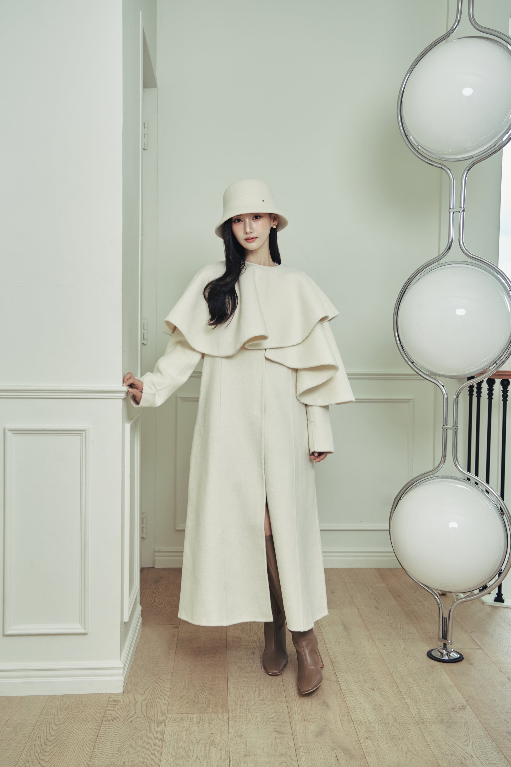モデル身長：166cm 【アウター】カラー：off white サイズ：MM