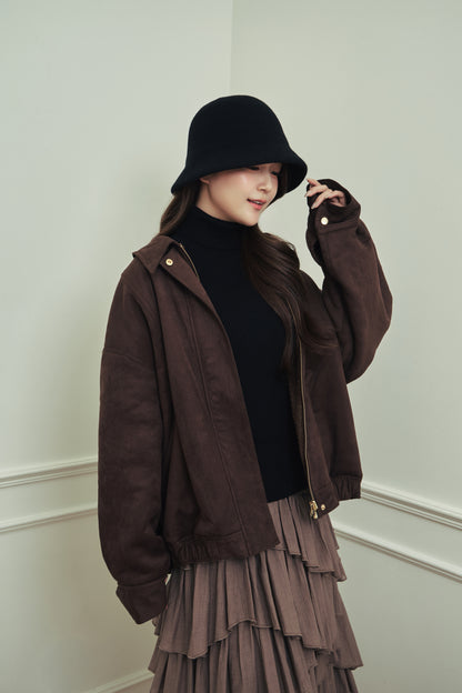 モデル身長：167cm 【アウター】カラー：brown 【トップス】カラー：black 【ボトムス】カラー：mocha サイズ：MM