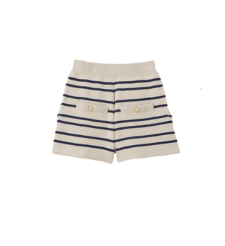 ボーダーゴールドアクセントニットショートパンツ