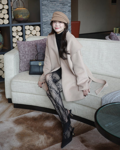 ショールカラーウールミドルコート