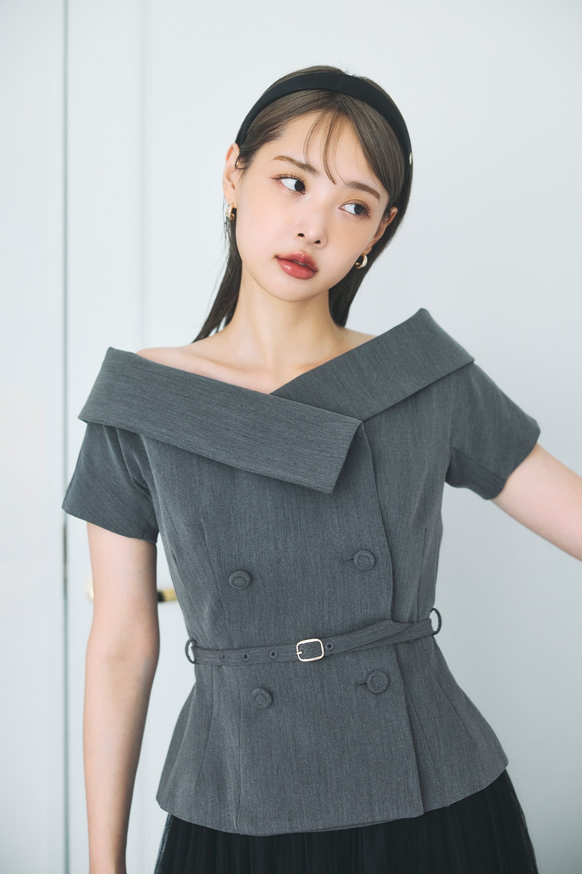 モデル身長：160cm　サイズ：FREE　カラー：gray