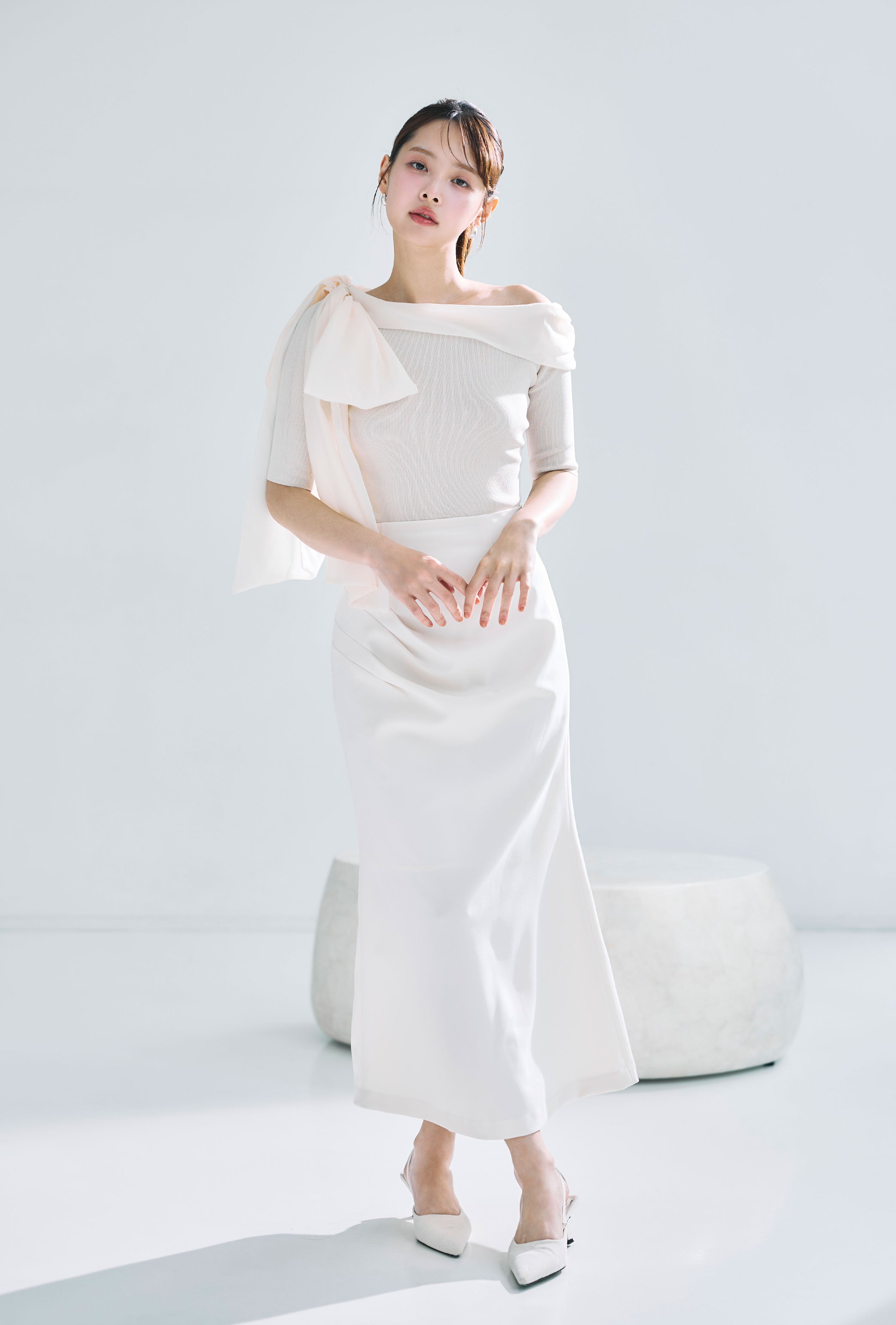 再入荷】ボリュームリボンワンショルダーニット – poláura