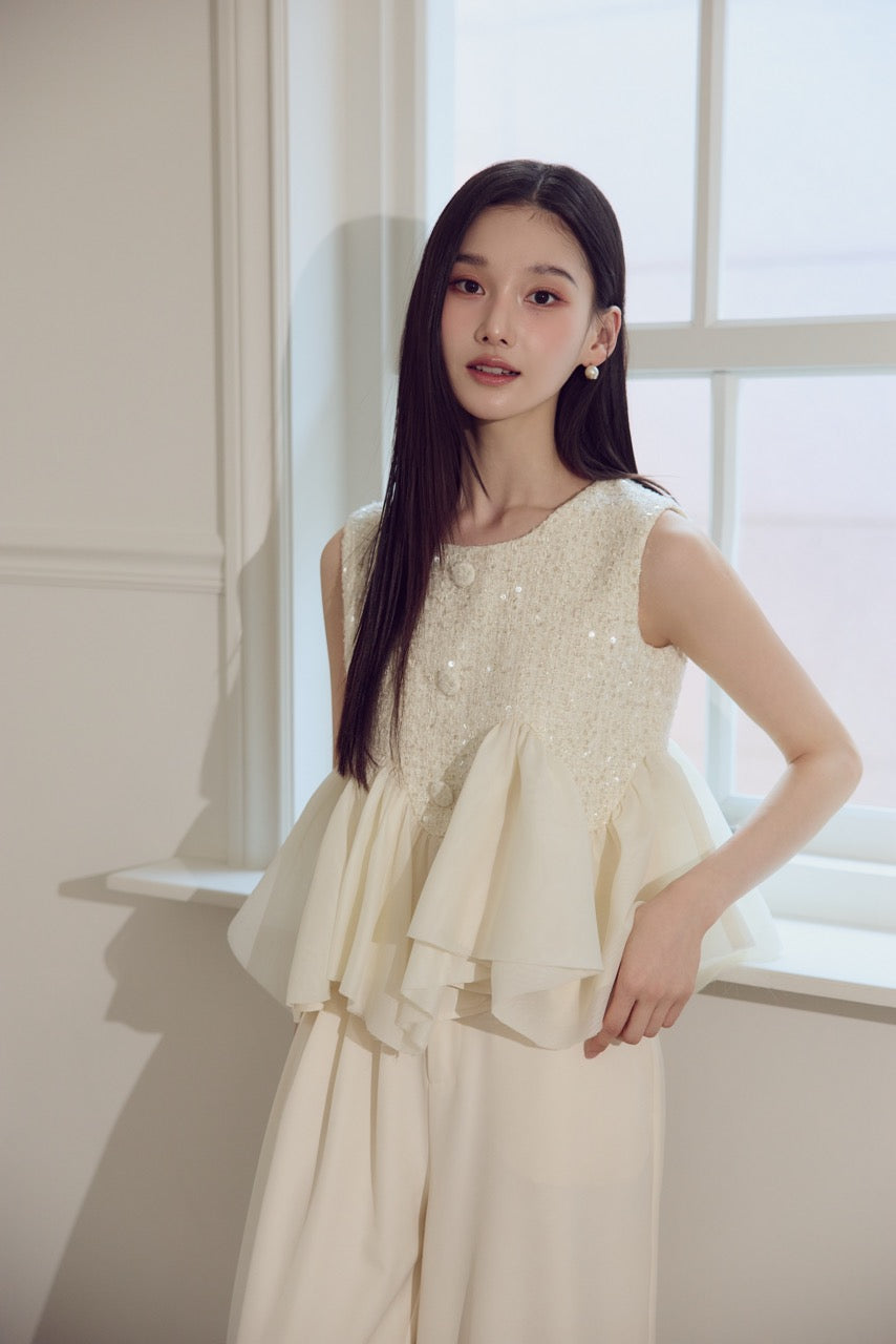 スパークル ツイード ペプラムトップス – poláura OFFICIAL ONLINE STORE